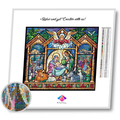 Nativity in Stained Glass Diamond painting kit