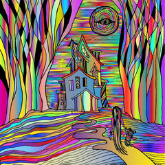 The Trippy Haunted House Diamond Paintings Kit