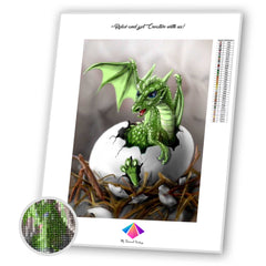 Fiery Hatchling Diamond painting kit