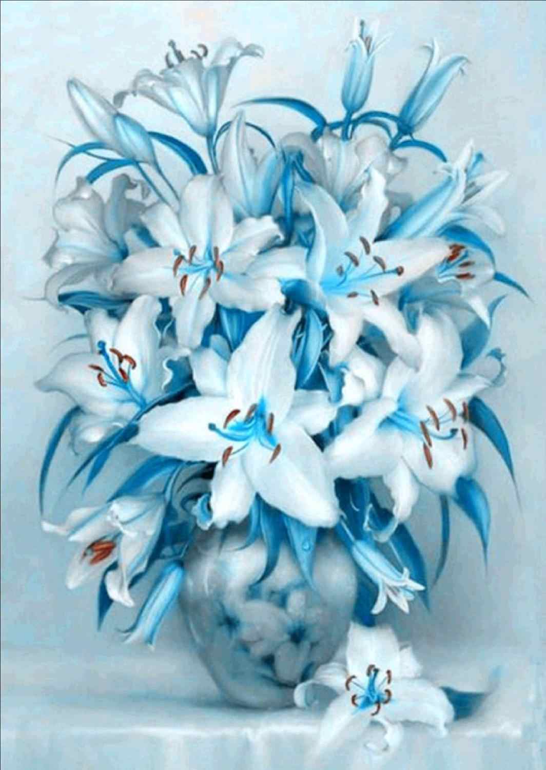 Blue Lilies Diamond painting kit