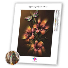 Bronze Lilies Diamond painting kit