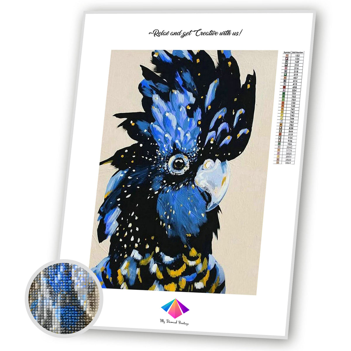 Black Cockatoo Diamond painting kit