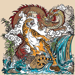 Oriental Dragon and Tiger Diamond Painting Kit