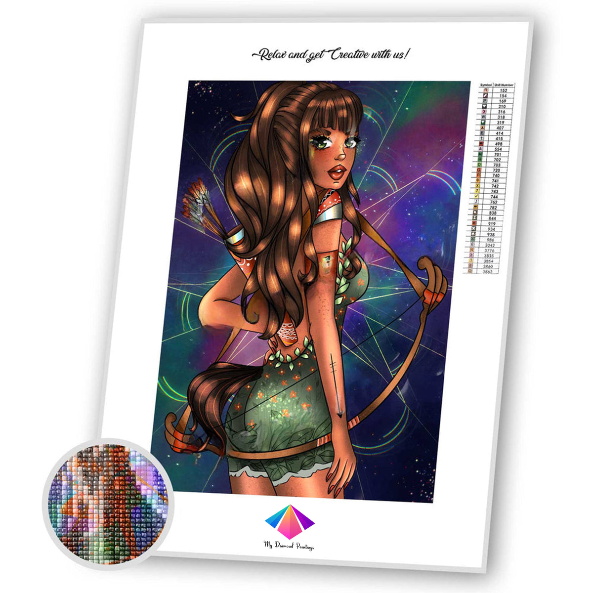 Alina Boho Fire Queen: Sagittarius Diamond painting kit