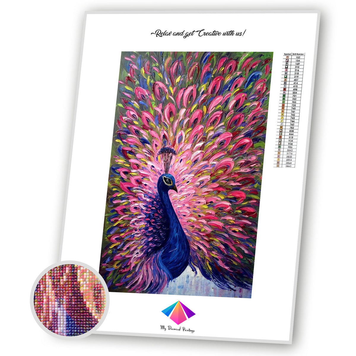 Blushing Peacock Diamond painting kit