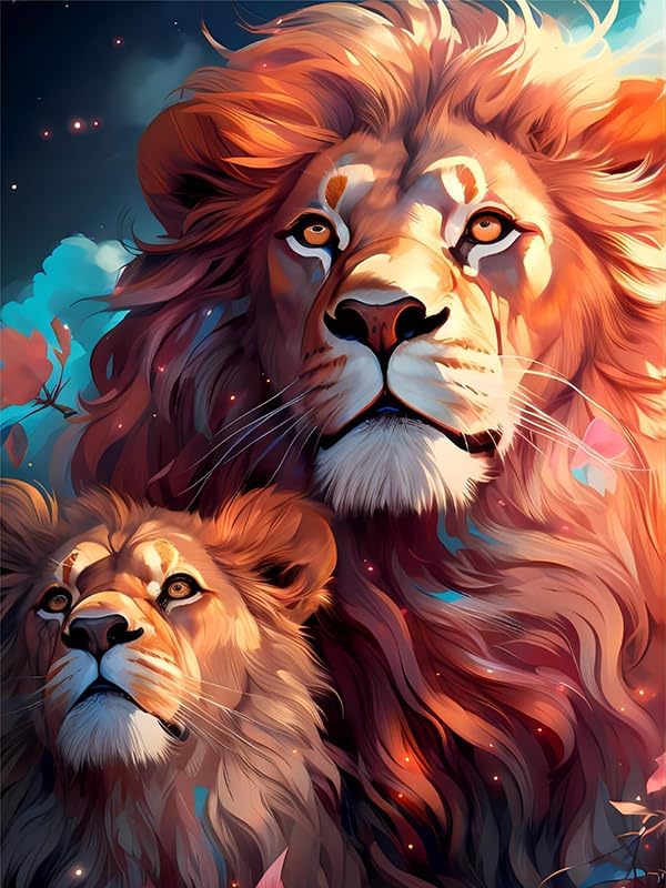 Beauty and lion diamond painting kit