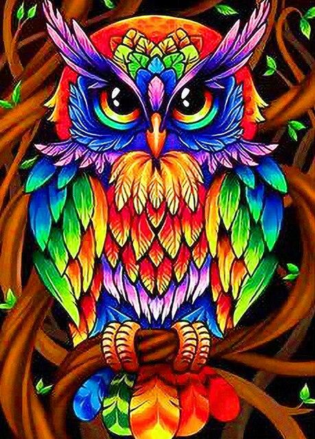 Colorful Owl Diamond painting kit