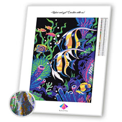 Rainbow Angel Fish Diamond Painting Kit