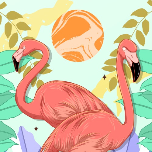 Pastel Flamingo Party Diamond painting kit