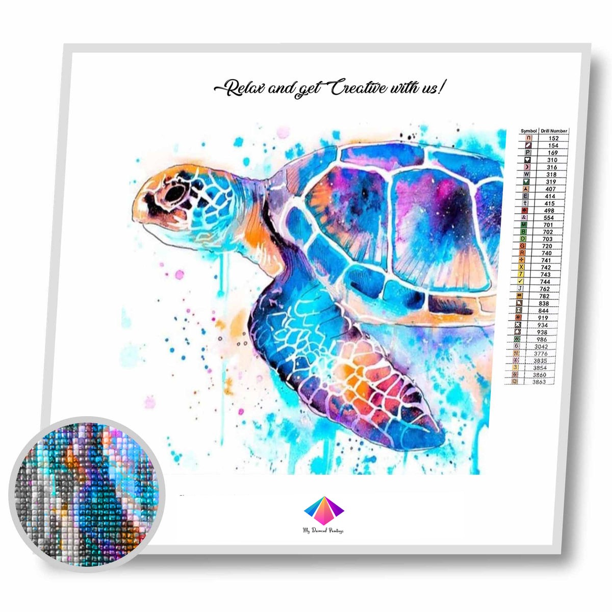 Watercolor Turle Diamond Paintings Kit