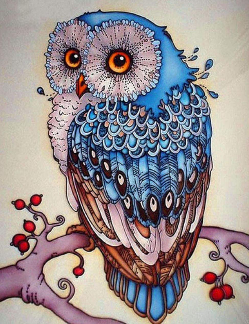 Wise Blue Owl Diamond Paintings Kit