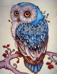 Wise Blue Owl Diamond Paintings Kit