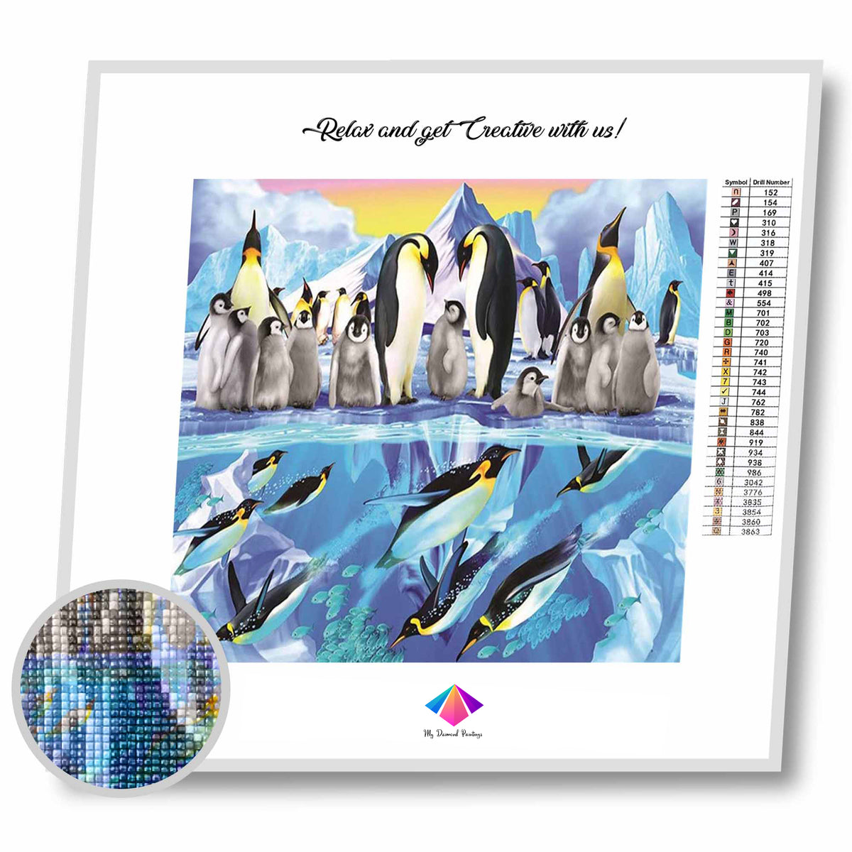 Penguins in Antarctica Diamond painting kit