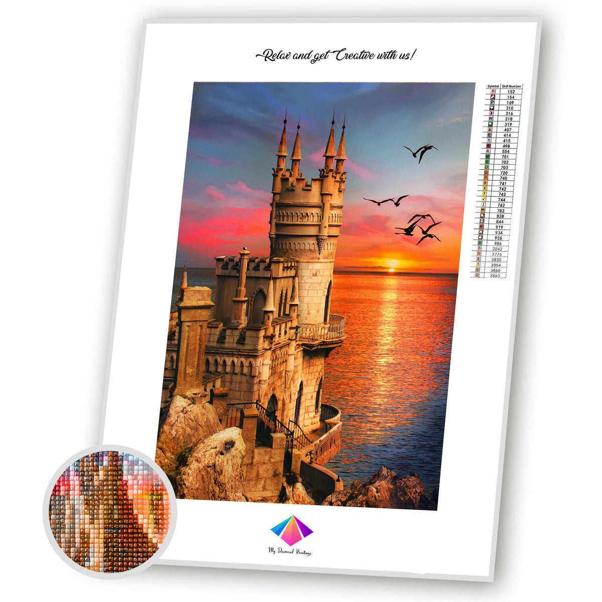 Castle By The Sea Aquarius Diamond painting kit