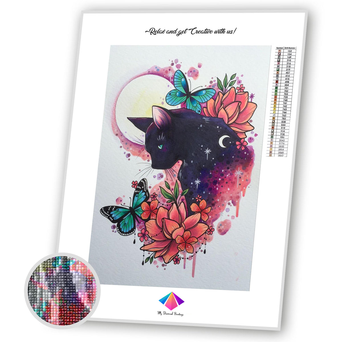 Midnight Cat Diamond painting kit