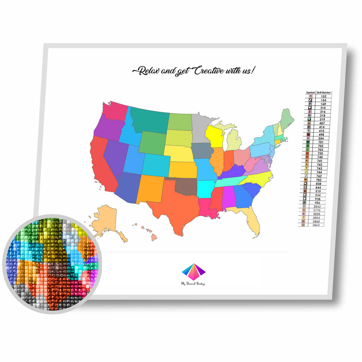 USA Map Diamond Paintings Kit