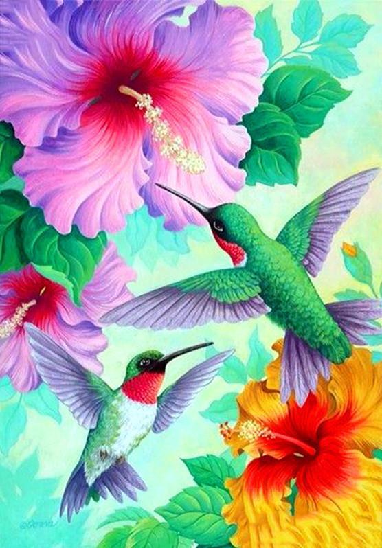 Lunchtime with Hummingbirds Diamond painting kit