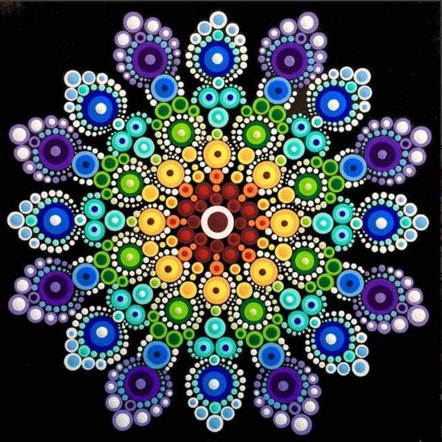 Rainbow Mandala Diamond Painting Kit