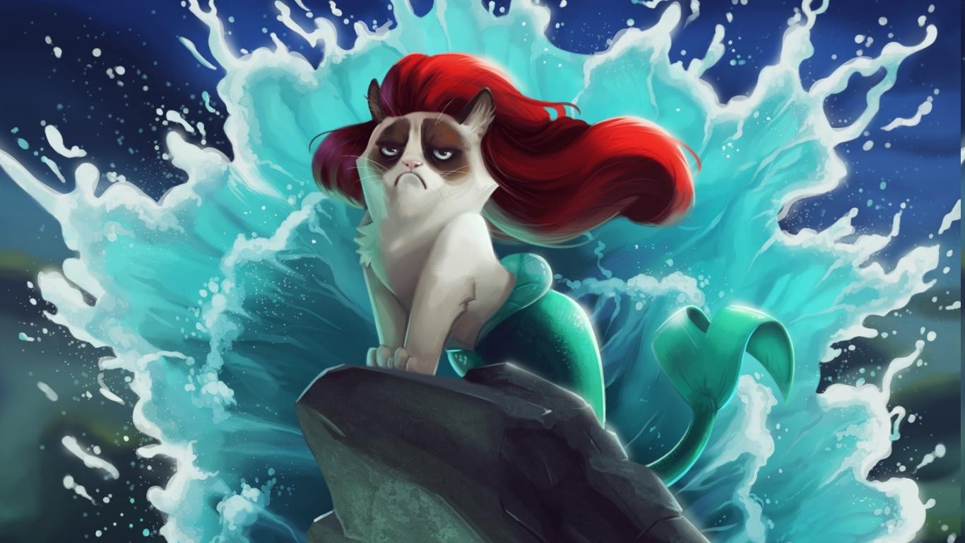 Mermaid Grumpy Cat Diamond painting kit