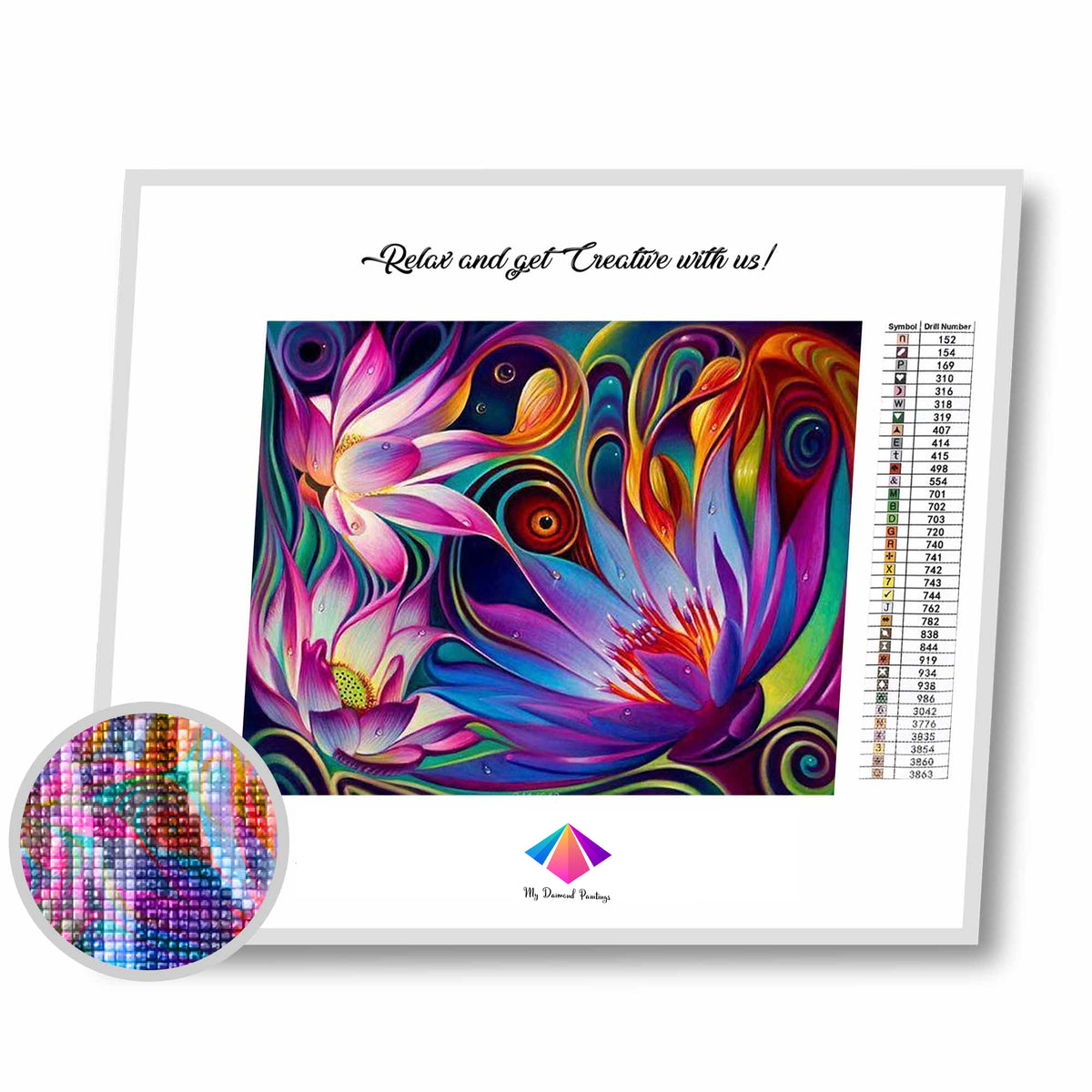 Abstract Flowers Diamond painting kit