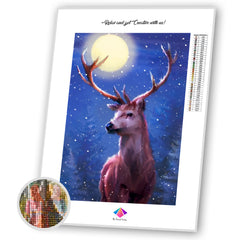 A deer and the moon Diamond painting kit