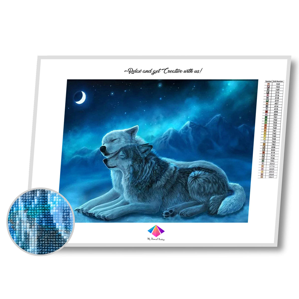 Arctic Wolf Duo Diamond painting kit