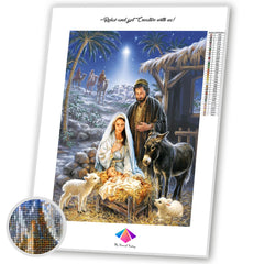 Baby Jesus in a Manger Diamond painting kit