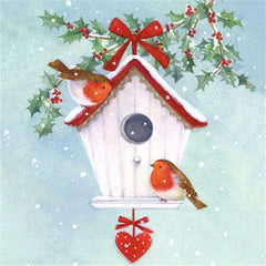 Birds Under Mistletoe Diamond painting kit