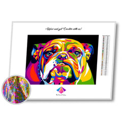 Bulldog in Rainbow Diamond painting kit