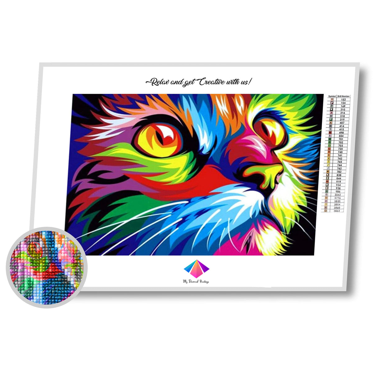 Cat in Rainbow Diamond painting kit