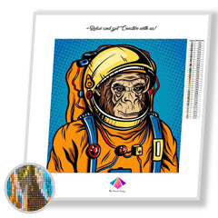 Chimp in Space Diamond painting kit