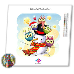 Christmas Owls Diamond painting kit