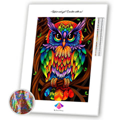 Colorful Owl Diamond painting kit