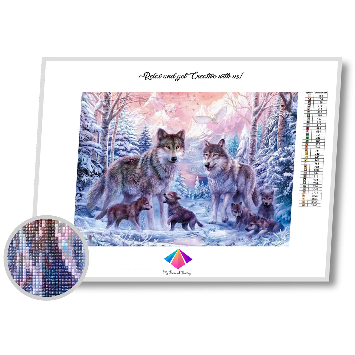 Cubs in the Snow Diamond painting kit