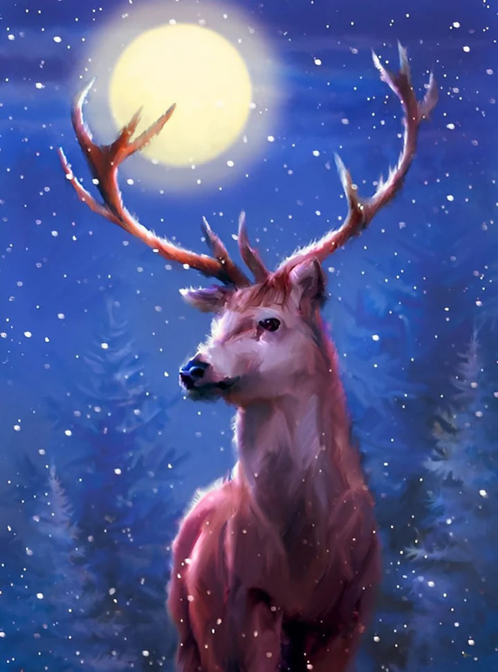 A deer and the moon Diamond painting kit