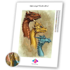 Dragon Trio Diamond painting kit