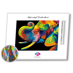 Elephant in Rainbow Diamond painting kit