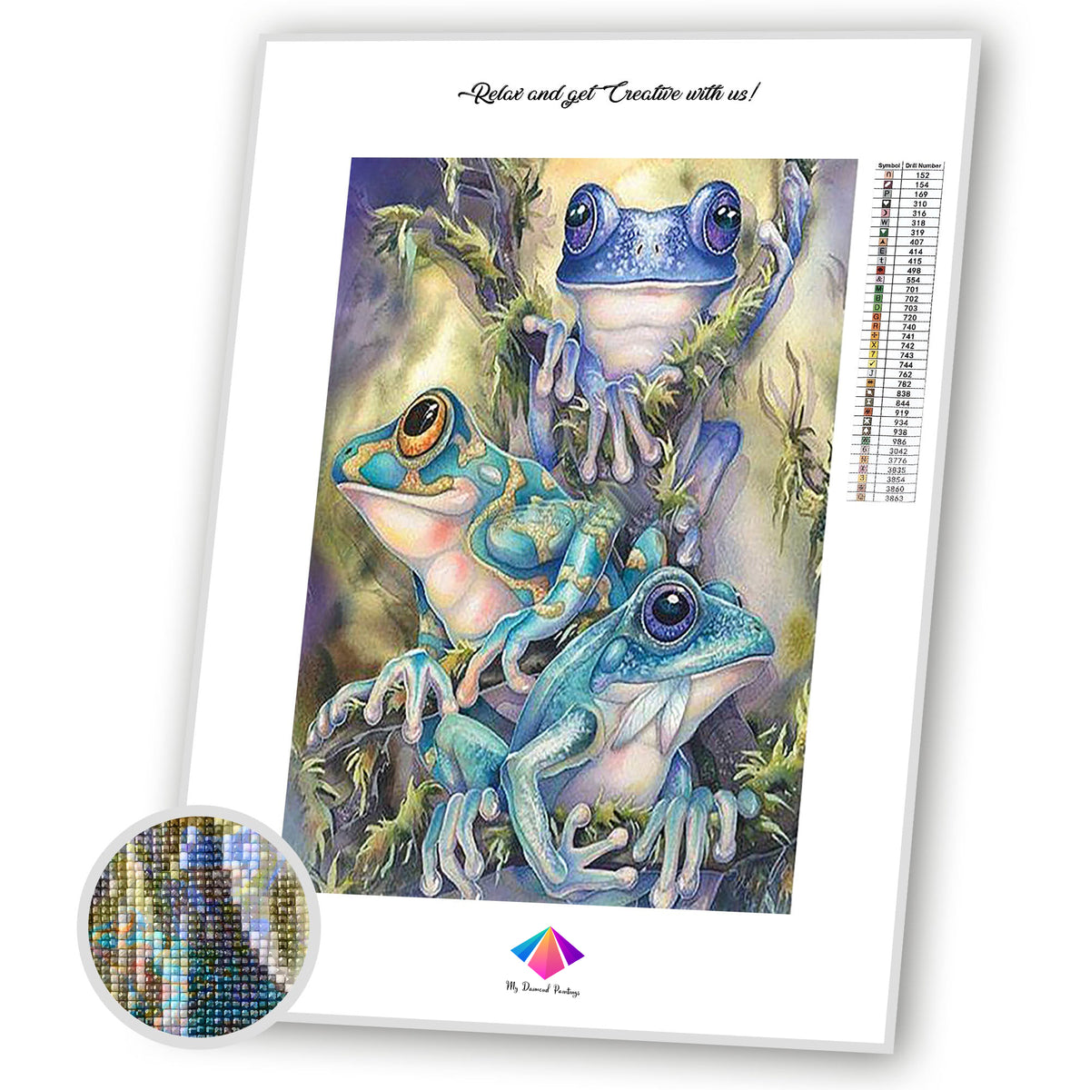 Frog Trio Diamond painting kit