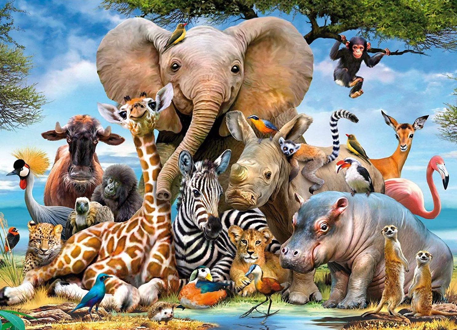 Jungle Animal Friends Diamond painting kit