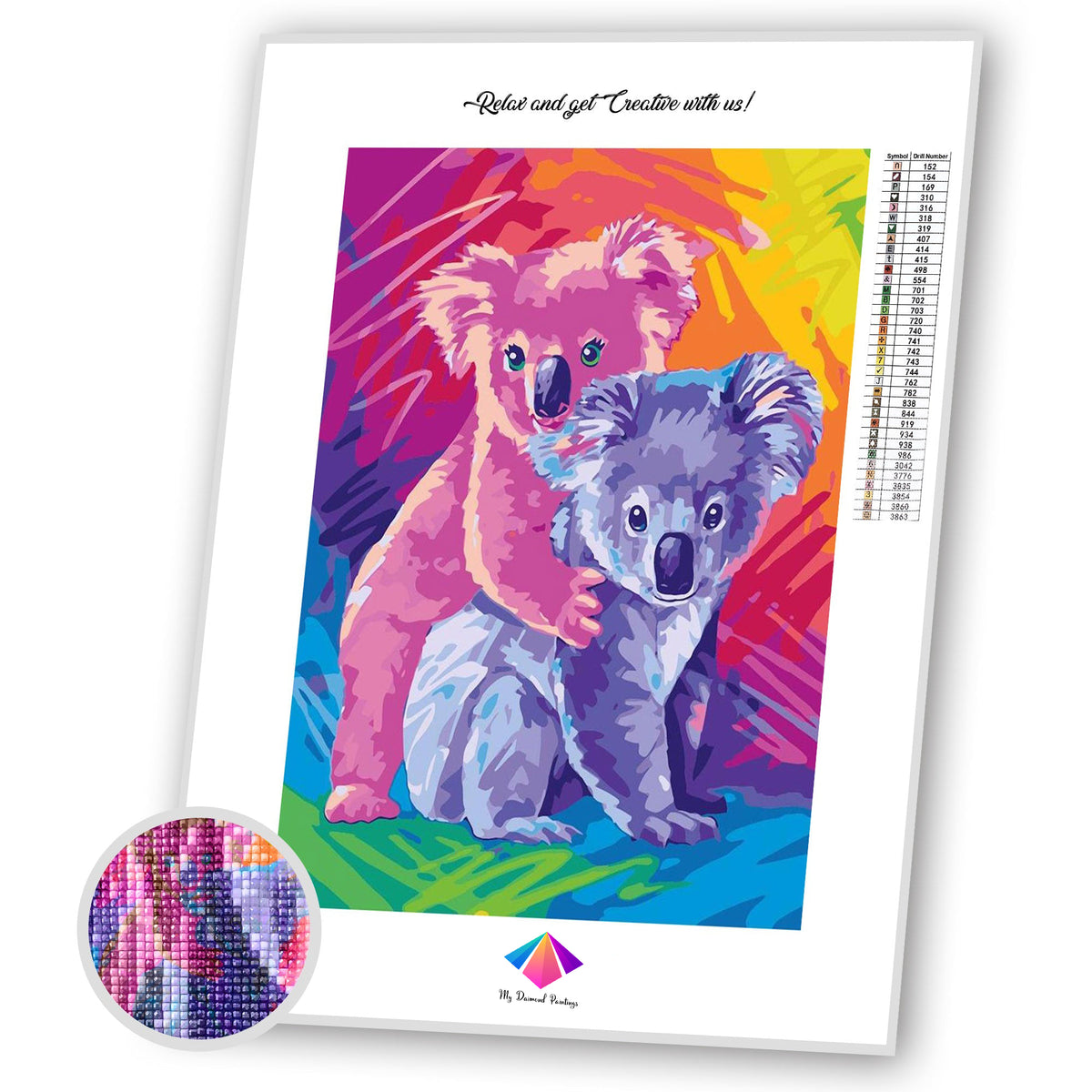 Koalas in Color Diamond painting kit