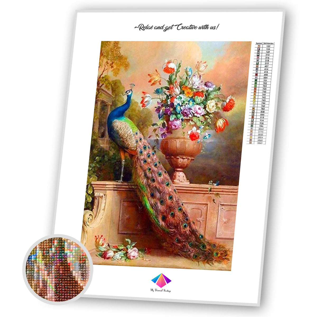 Majestic Peacock Diamond painting kit