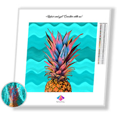 Neon Pineapple Diamond painting kit