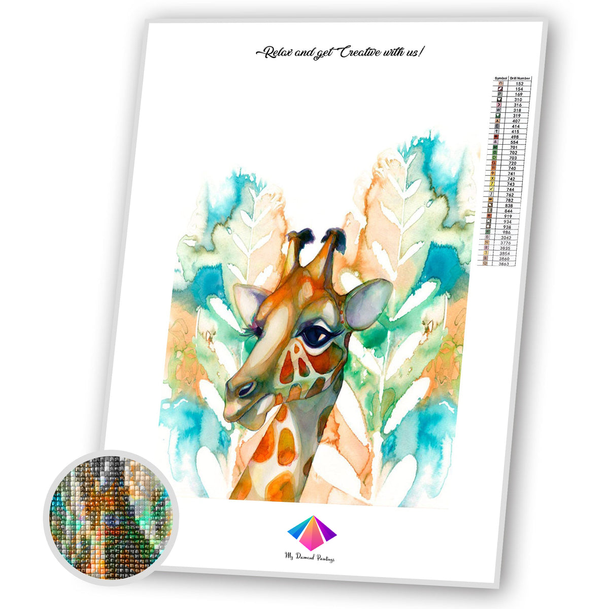 Painted Giraffe Diamond Painting Kit