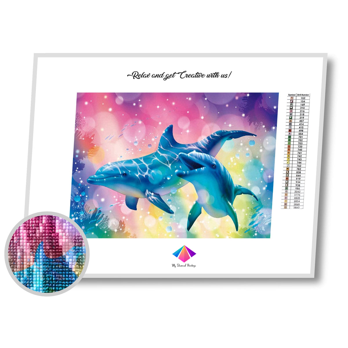 Pastel Dolphins Diamond Painting Kit