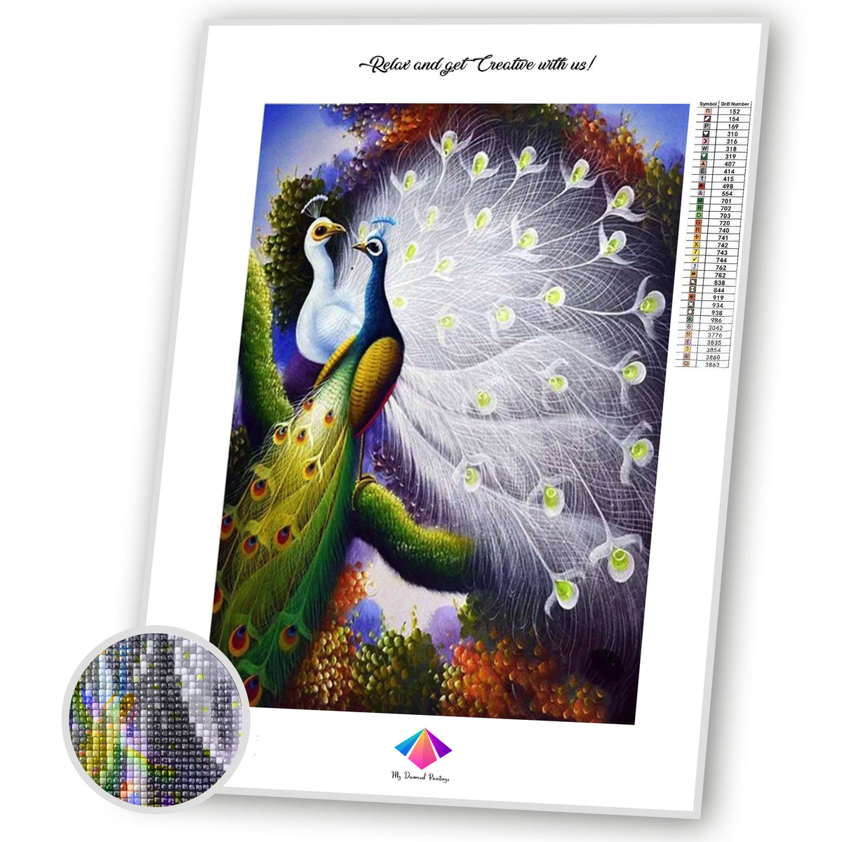 Peacocks Entangled Diamond painting kit