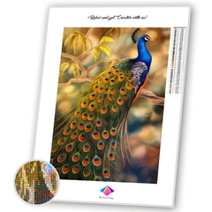 Perched Peacock Diamond painting kit