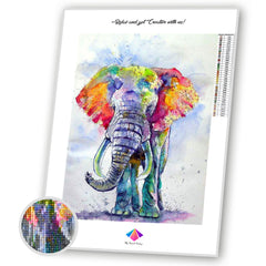 Watercolor Elephant Diamond Paintings Kit