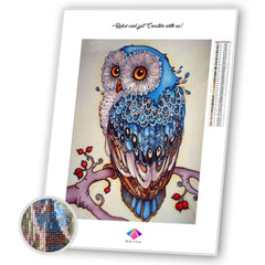 Wise Blue Owl Diamond Paintings Kit