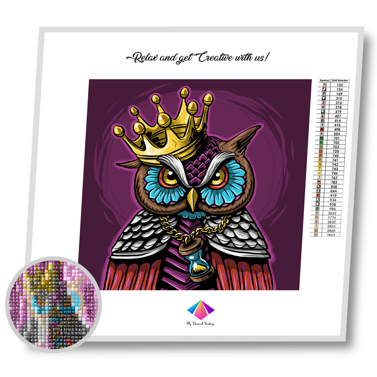 Owl King Diamond Painting Kit