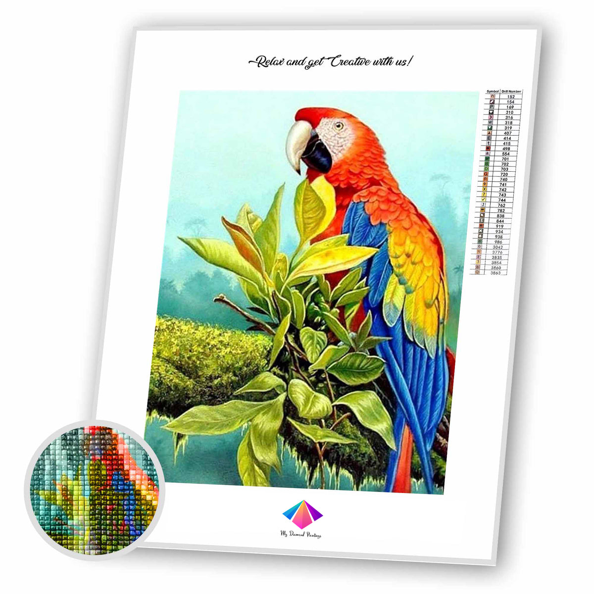 Perched Parrot Diamond painting kit